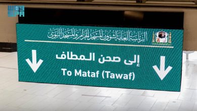 اللافتات الإرشادية في الحرم المكي